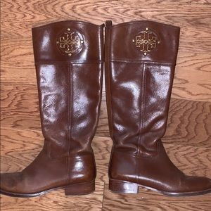 Brown leather Tory Burch boots